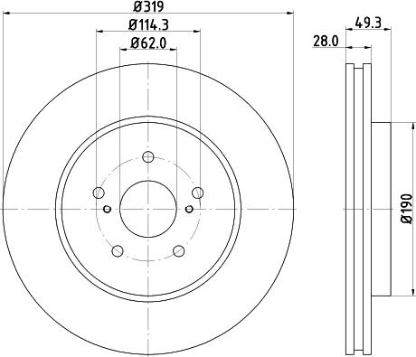 HELLA PAGID 8DD 355 114-981 - Гальмівний диск autozip.com.ua