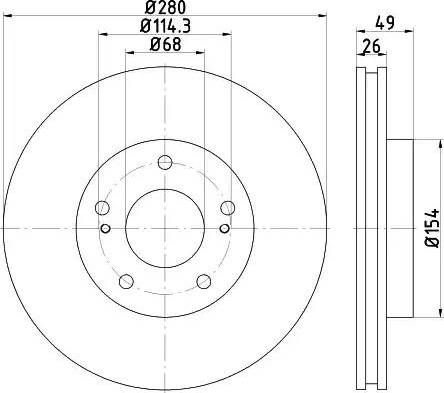 HELLA PAGID 8DD 355 115-641 - Гальмівний диск autozip.com.ua