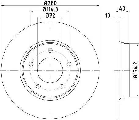 HELLA PAGID 8DD 355 115-831 - Гальмівний диск autozip.com.ua