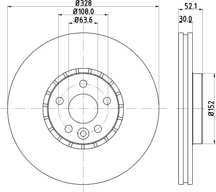 HELLA PAGID 8DD 355 116-182 - Гальмівний диск autozip.com.ua