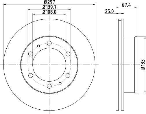 HELLA PAGID 8DD 355 134-011 - Гальмівний диск autozip.com.ua