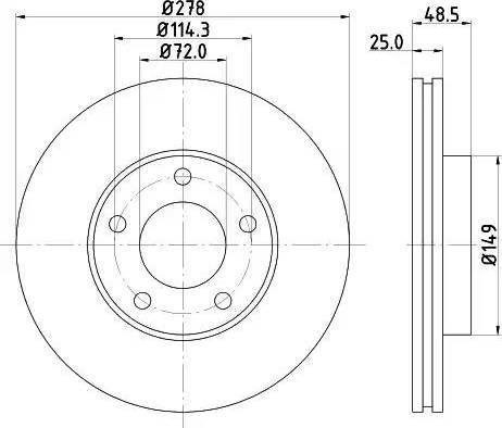 HELLA PAGID 8DD 355 110-871 - Гальмівний диск autozip.com.ua