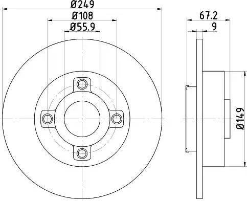 HELLA PAGID 8DD 355 111-331 - Гальмівний диск autozip.com.ua