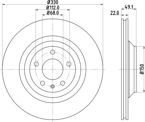 HELLA PAGID 8DD 355 128-321 - Гальмівний диск autozip.com.ua