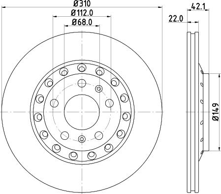 HELLA PAGID 8DD 355 113-341 - Гальмівний диск autozip.com.ua