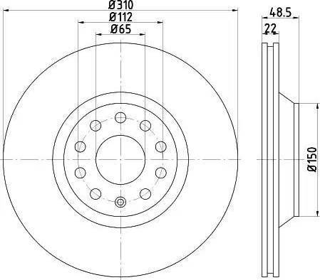 HELLA PAGID 8DD 355 121-911 - Гальмівний диск autozip.com.ua