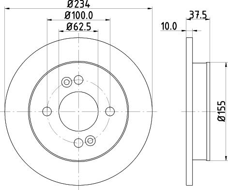 HELLA PAGID 8DD 355 112-801 - Гальмівний диск autozip.com.ua