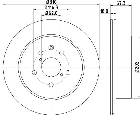 HELLA PAGID 8DD 355 112-881 - Гальмівний диск autozip.com.ua