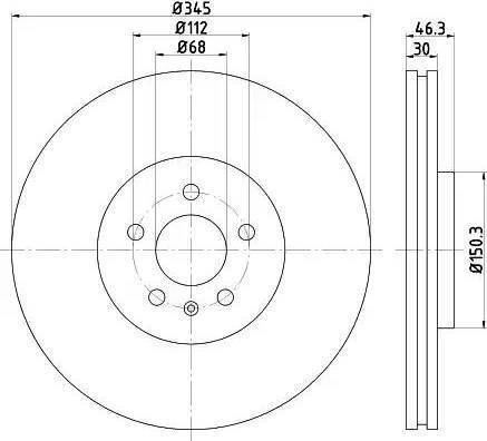 HELLA PAGID 8DD 355 112-381 - Гальмівний диск autozip.com.ua