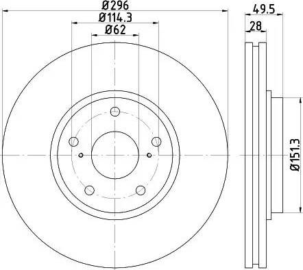 HELLA PAGID 8DD 355 117-451 - Гальмівний диск autozip.com.ua