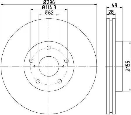 HELLA PAGID 8DD 355 117-431 - Гальмівний диск autozip.com.ua