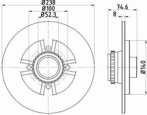 HELLA PAGID 8DD 355 117-311 - Гальмівний диск autozip.com.ua