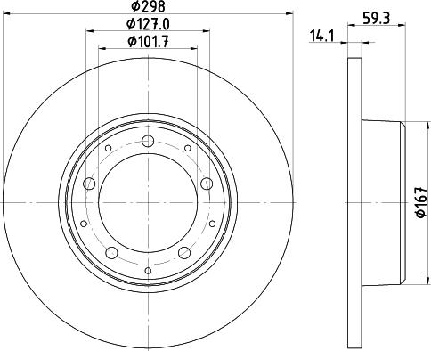 HELLA PAGID 8DD 355 117-271 - Гальмівний диск autozip.com.ua