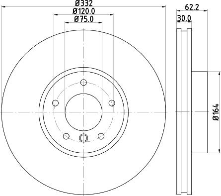 HELLA PAGID 8DD 355 122-892 - Гальмівний диск autozip.com.ua