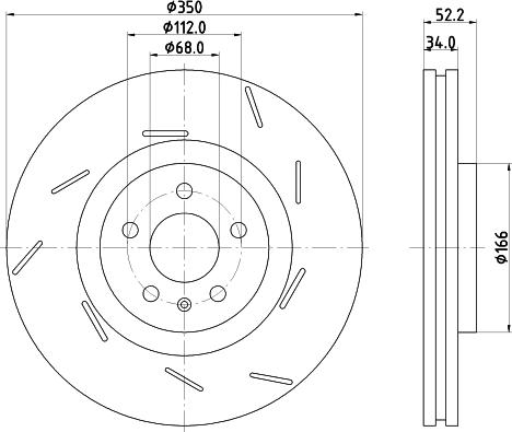 HELLA PAGID 8DD 355 134-351 - Гальмівний диск autozip.com.ua