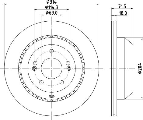 HELLA PAGID 8DD 355 131-881 - Гальмівний диск autozip.com.ua