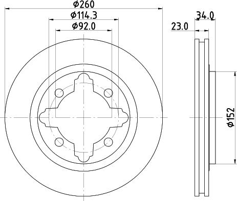 HELLA PAGID 8DD 355 133-891 - Гальмівний диск autozip.com.ua