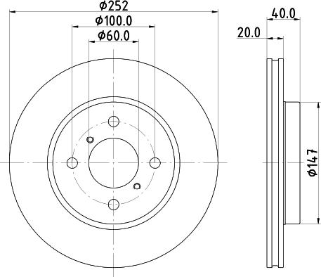 HELLA PAGID 8DD355133301 - Гальмівний диск autozip.com.ua