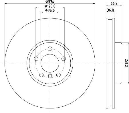 HELLA PAGID 8DD 355 132-961 - Гальмівний диск autozip.com.ua