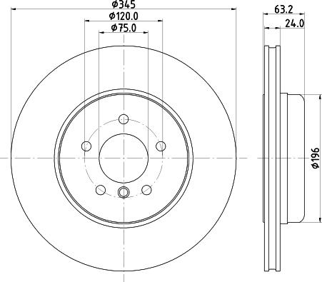 HELLA PAGID 8DD 355 132-531 - Гальмівний диск autozip.com.ua