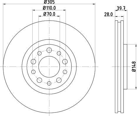 HELLA PAGID 8DD 355 124-991 - Гальмівний диск autozip.com.ua