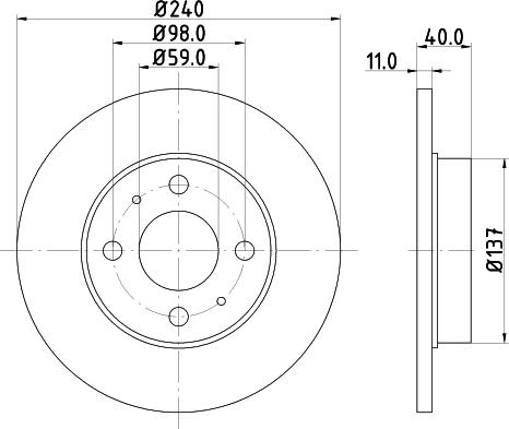 HELLA PAGID 8DD 355 124-091 - Гальмівний диск autozip.com.ua