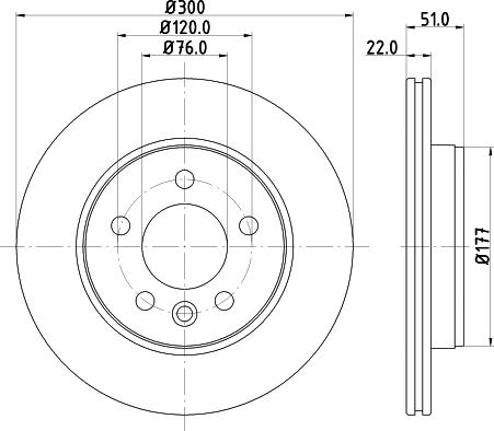 HELLA PAGID 8DD 355 125-571 - Гальмівний диск autozip.com.ua