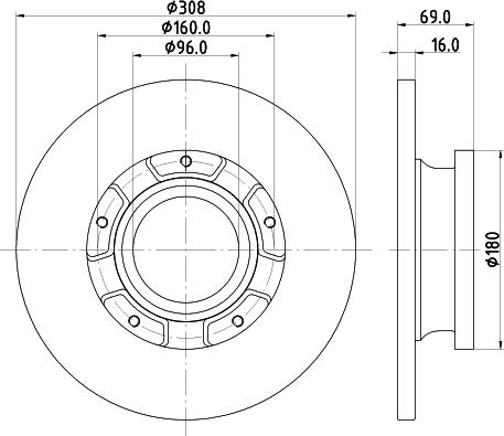 HELLA PAGID 8DD 355 126-591 - Гальмівний диск autozip.com.ua