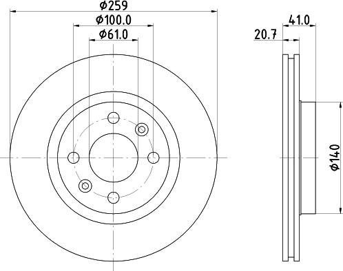 HELLA PAGID 8DD 355 134-191 - Гальмівний диск autozip.com.ua