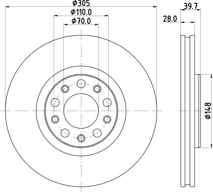 HELLA PAGID 8DD 355 126-731 - Гальмівний диск autozip.com.ua