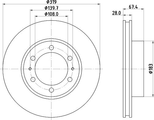 HELLA PAGID 8DD 355 126-771 - Гальмівний диск autozip.com.ua