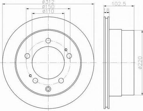 HELLA PAGID 8DD 355 120-061 - Гальмівний диск autozip.com.ua