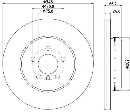 HELLA PAGID 8DD 355 120-852 - Гальмівний диск autozip.com.ua