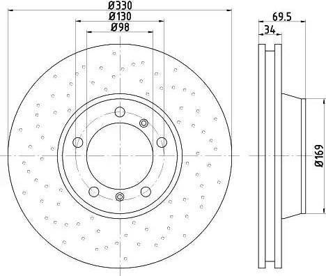 HELLA PAGID 8DD 355 121-611 - Гальмівний диск autozip.com.ua