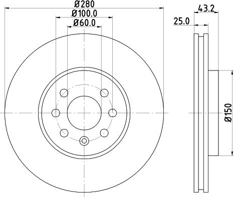 HELLA PAGID 8DD 355 128-211 - Гальмівний диск autozip.com.ua