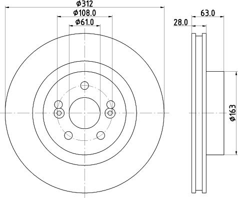 HELLA PAGID 8DD 355 123-911 - Гальмівний диск autozip.com.ua