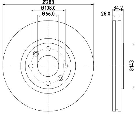 HELLA PAGID 8DD 355 123-561 - Гальмівний диск autozip.com.ua