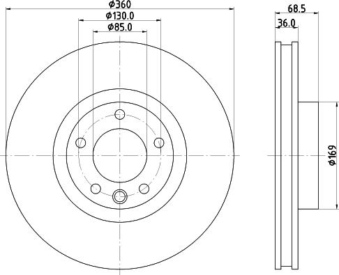 HELLA PAGID 8DD 355 123-191 - Гальмівний диск autozip.com.ua