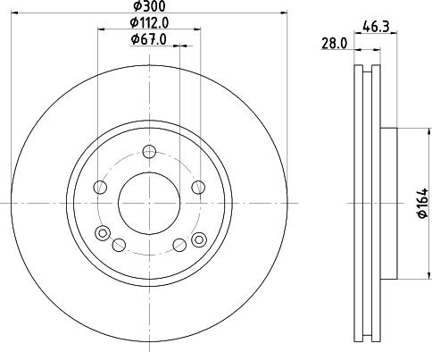 HELLA PAGID 8DD 355 123-811 - Гальмівний диск autozip.com.ua