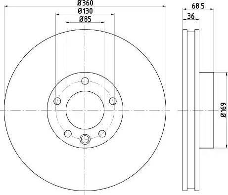 HELLA PAGID 8DD 355 123-221 - Гальмівний диск autozip.com.ua