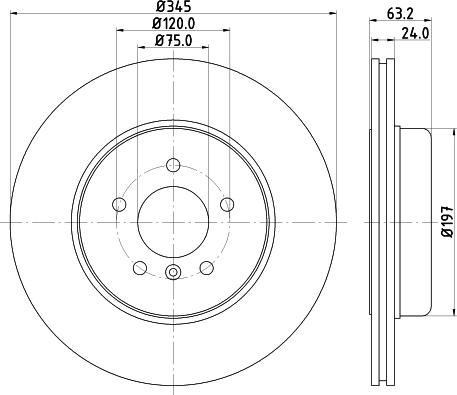 HELLA PAGID 8DD 355 123-231 - Гальмівний диск autozip.com.ua