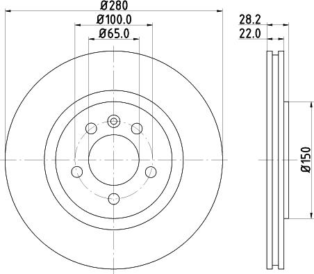 HELLA PAGID 8DD 355 122-402 - Гальмівний диск autozip.com.ua