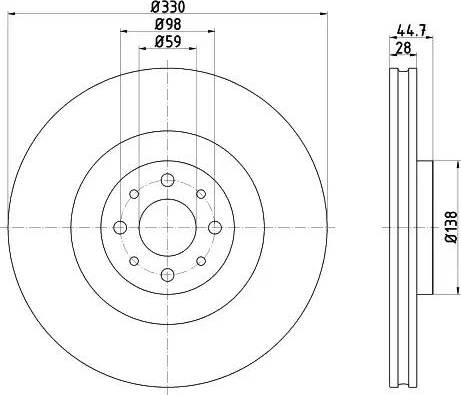 HELLA PAGID 8DD 355 122-481 - Гальмівний диск autozip.com.ua