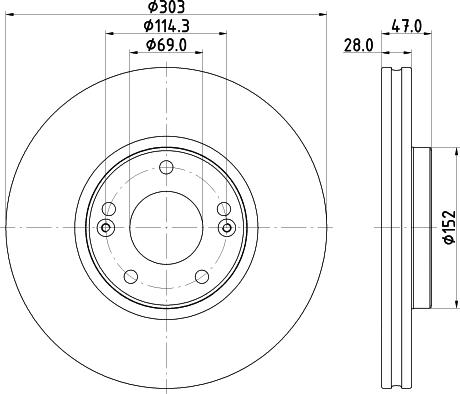 HELLA PAGID 8DD 355 122-501 - Гальмівний диск autozip.com.ua