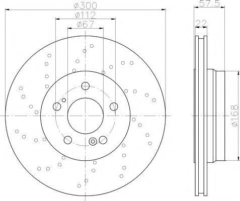 HELLA PAGID 8DD 355 122-672 - Гальмівний диск autozip.com.ua