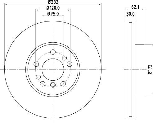 HELLA PAGID 8DD 355 122-012 - Гальмівний диск autozip.com.ua