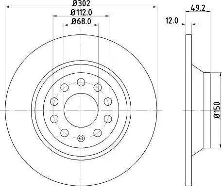 HELLA PAGID 8DD 355 122-141 - Гальмівний диск autozip.com.ua