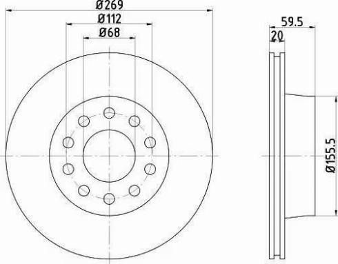 HELLA PAGID 8DD 355 122-131 - Гальмівний диск autozip.com.ua