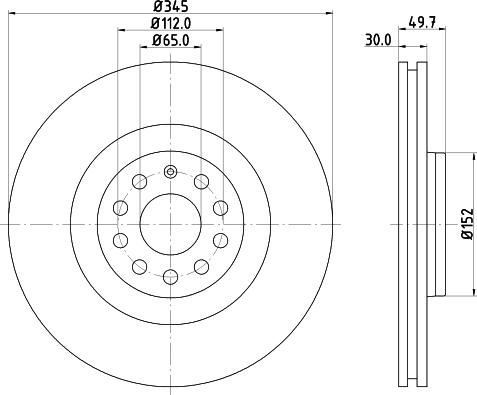 HELLA PAGID 8DD 355 127-981 - Гальмівний диск autozip.com.ua