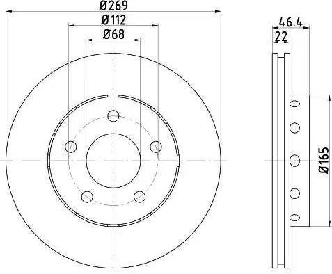 HELLA PAGID 8DD 355 106-711 - Гальмівний диск autozip.com.ua